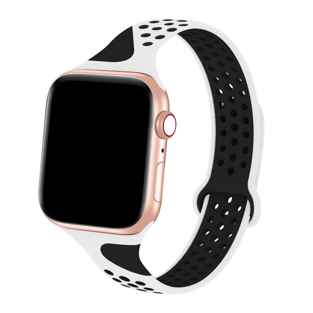 White Black Sport Band Compatible with Apple Watch